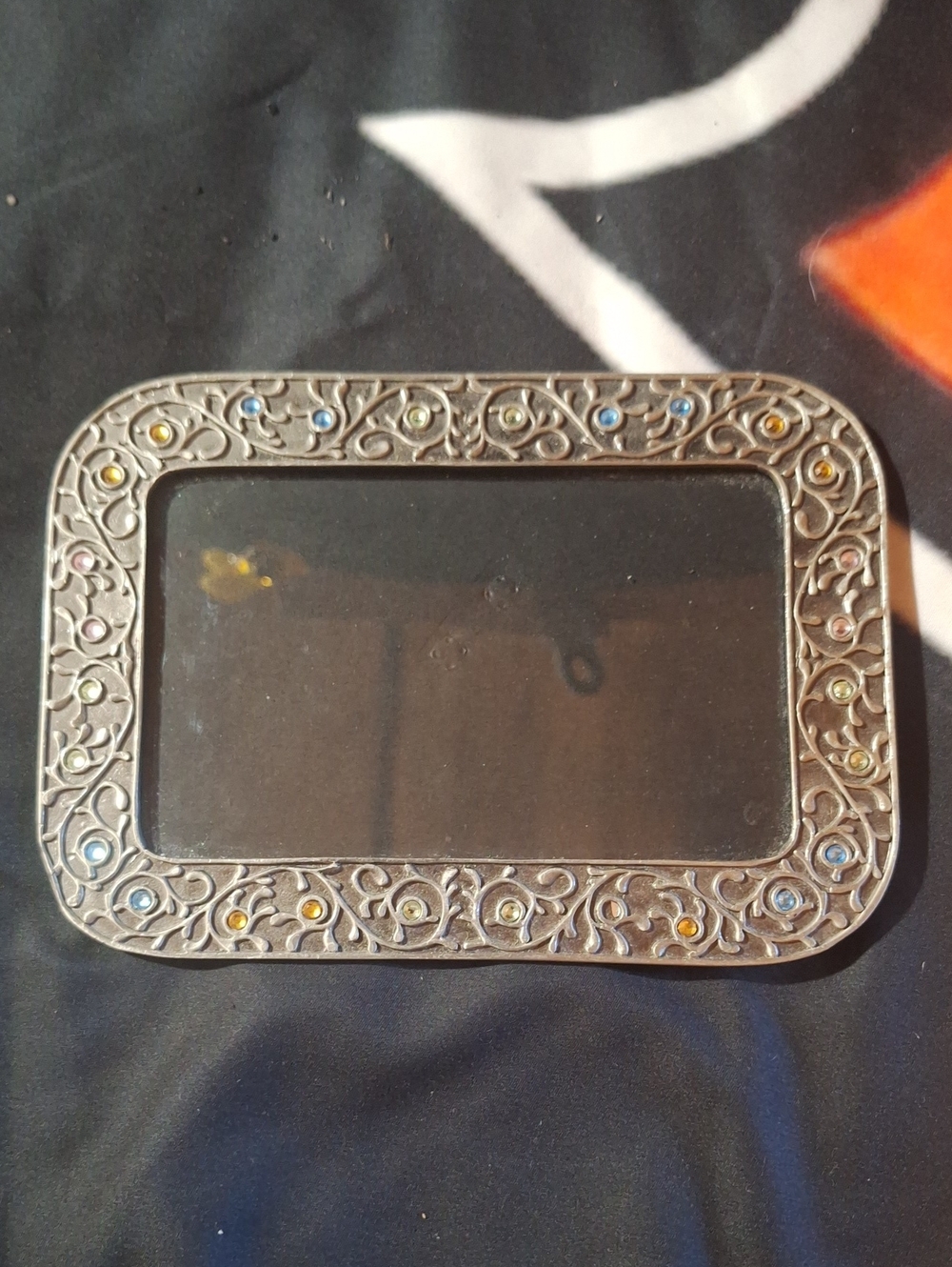 Decorative Silver-Tone Bejeweled 4 X 6  Frame - Silver